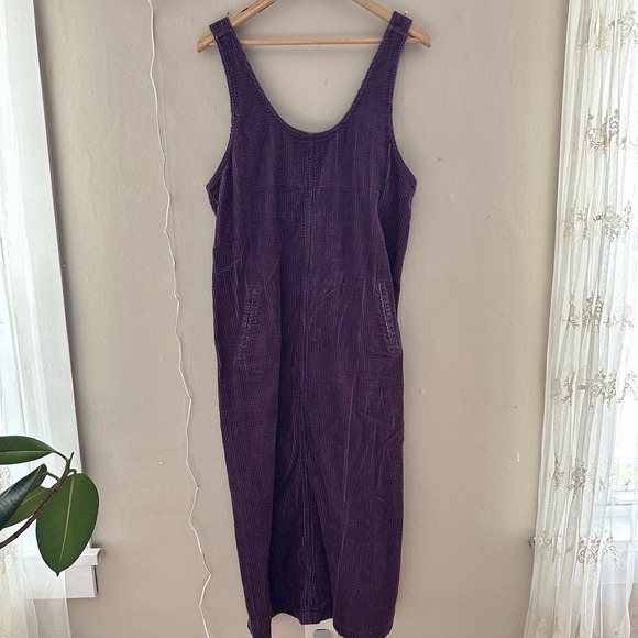 j.g. hook Dresses & Skirts - VTG JG Hook Women Maxi Jumper Dress Size 12P Purple Corduroy Cottagecore Overall
